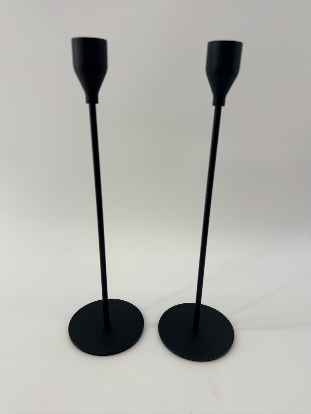 Ashland Black Matte Tall Taper Candle Holders โ Pair
